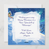 Cute Happy Elf Sledding | Personalized Christmas Feestdagenkaart (Achterkant)