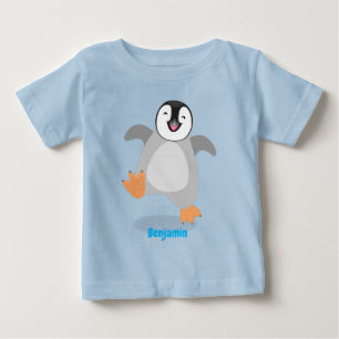 Cute happy emperor pinguin chick cartoon