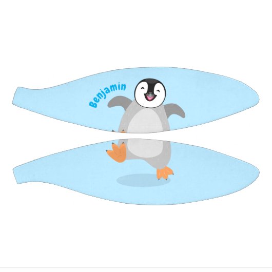 Cute happy emperor pinguin chick cartoon basketbal (Panelen)