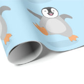 Cute happy emperor pinguin chick cartoon cadeaupapier (Rol Hoek)