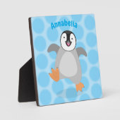 Cute happy emperor pinguin chick cartoon fotoplaat (Voorkant)