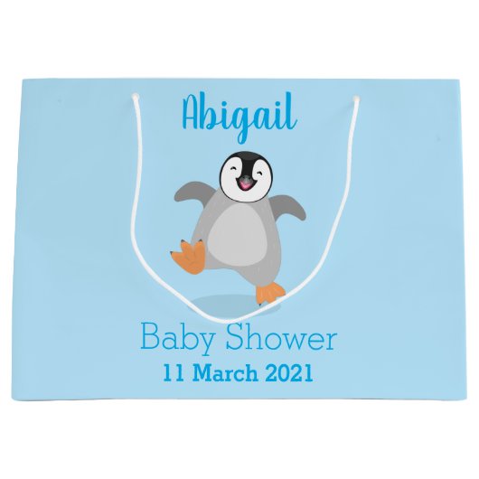 Cute happy emperor pinguin chick cartoon groot cadeauzakje (Voorkant)