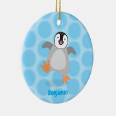 Cute happy emperor pinguin chick cartoon keramisch ornament (Rechts)