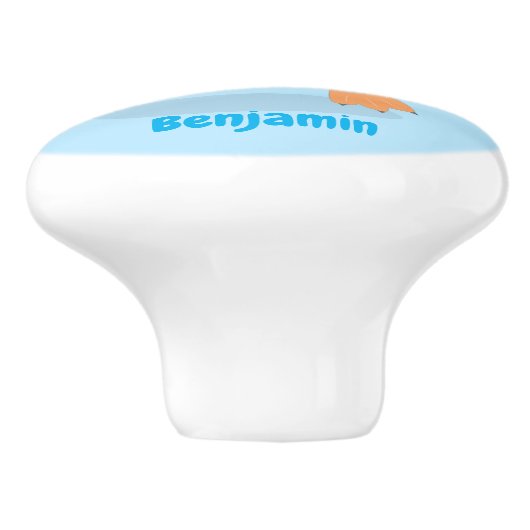 Cute happy emperor pinguin chick cartoon keramische knop (Zijkant)