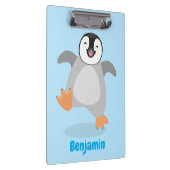 Cute happy emperor pinguin chick cartoon klembord (Rechts)