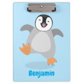 Cute happy emperor pinguin chick cartoon klembord (Voorkant)