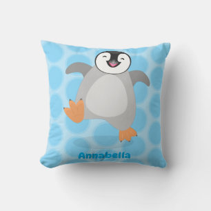 Cute happy emperor pinguin chick cartoon kussen