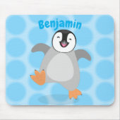 Cute happy emperor pinguin chick cartoon muismat (Voorkant)