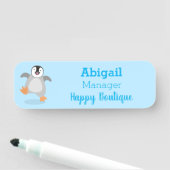 Cute happy emperor pinguin chick cartoon naamplaatje (In situ)