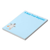 Cute happy emperor pinguin chick cartoon notitieblok (Linkerzijde)