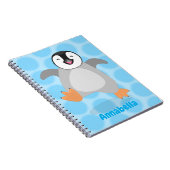 Cute happy emperor pinguin chick cartoon notitieboek (Rechterzijde)