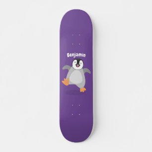 Cute happy emperor pinguin chick cartoon persoonlijk skateboard
