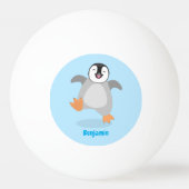 Cute happy emperor pinguin chick cartoon pingpongbal (Achterkant)