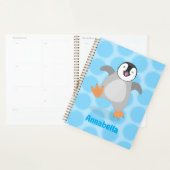 Cute happy emperor pinguin chick cartoon planner (Display)
