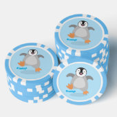 Cute happy emperor pinguin chick cartoon poker chips (Opstapeling)