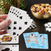 Cute happy emperor pinguin chick cartoon pokerkaarten (Insitu)