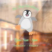 Cute happy emperor pinguin chick cartoon raamsticker (Vel 2)