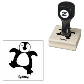 Cute happy emperor pinguin chick cartoon rubberstempel (Gestempeld)