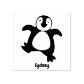 Cute happy emperor pinguin chick cartoon rubberstempel (Afrduk)