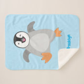 Cute happy emperor pinguin chick cartoon sherpa deken (Voorkant (horizontaal))