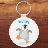 Cute happy emperor pinguin chick cartoon sleutelhanger (Voorkant)