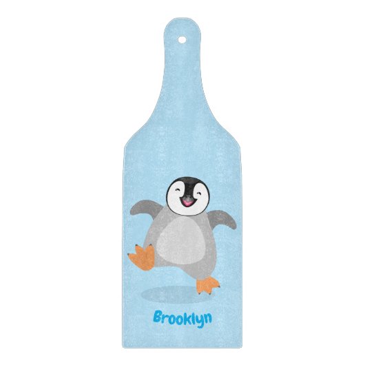 Cute happy emperor pinguin chick cartoon snijplank (Voorkant)