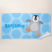 Cute happy emperor pinguin chick cartoon strandlaken (Voorkant)