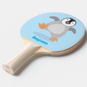 Cute happy emperor pinguin chick cartoon tafeltennisbatje (Voorkant Gekanteld)