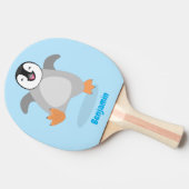 Cute happy emperor pinguin chick cartoon tafeltennisbatje (Zijkant)