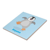 Cute happy emperor pinguin chick cartoon tegeltje (Zijkant)