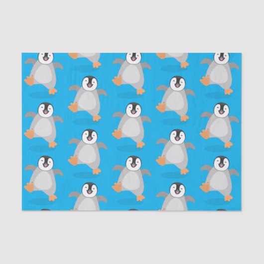 Cute happy emperor pinguin chick cartoon tissuepapier (Voorkant)