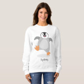 Cute happy emperor pinguin chick cartoon trui (Voorkant volledig)