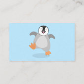 Cute happy emperor pinguin chick cartoon visitekaartje (Achterkant)