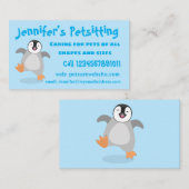 Cute happy emperor pinguin chick cartoon visitekaartje (Voorkant / Achterkant)