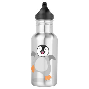 Cute happy emperor pinguin chick cartoon waterfles