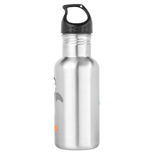 Cute happy emperor pinguin chick cartoon waterfles  (Achterkant)