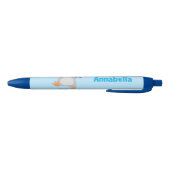 Cute happy emperor pinguin chick cartoon zwarte inkt pen (Bodem)