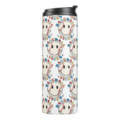 Cute Happy Face Baseball Vibes Thermal Tumbler Thermosbeker (Gedraaid links)