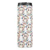 Cute Happy Face Baseball Vibes Thermal Tumbler Thermosbeker (Achterkant)