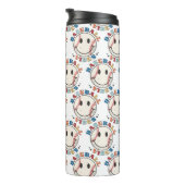 Cute Happy Face Baseball Vibes Thermal Tumbler Thermosbeker (Geroteerd rechts)