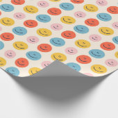 Cute Happy Face Blobs Spotty Fun Pattern Cadeaupapier (Hoek)