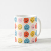 Cute Happy Face Blobs Spotty Fun Pattern Koffiemok (Voorkant rechts)