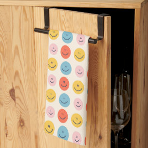 Cute Happy Face Blobs Spotty Fun Pattern Theedoek