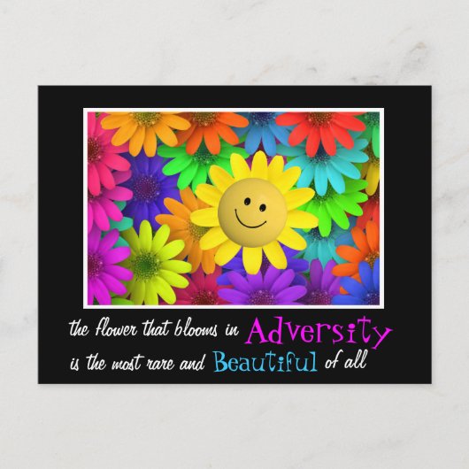 Cute Happy Face Flowers Briefkaart (Voorkant)