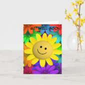 Cute Happy Face Flowers Kaart (Gele Bloem)