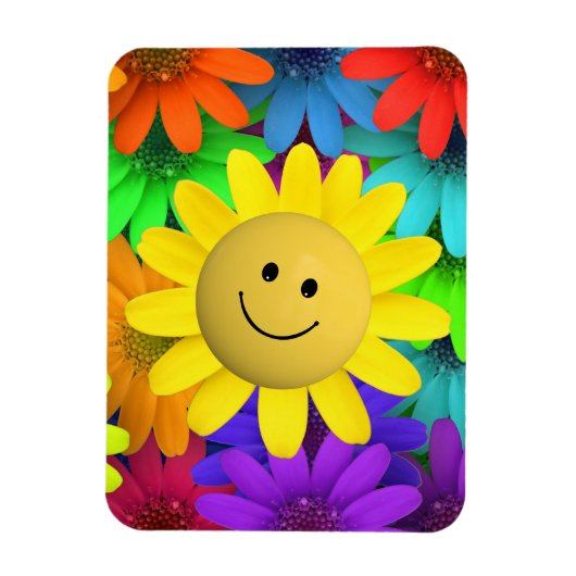 Cute Happy Face Flowers Magneet (Verticaal)