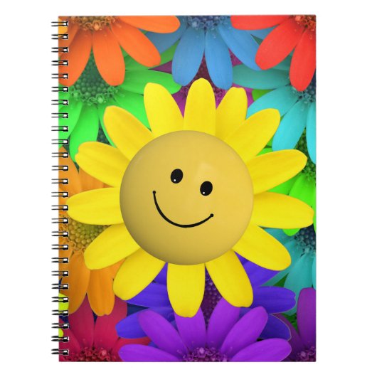 Cute Happy Face Flowers Notitieboek (Voorkant)