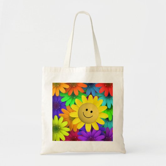 Cute Happy Face Flowers Tote Bag (Voorkant)
