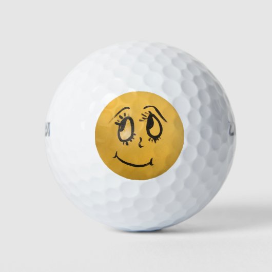 Cute Happy Face Golfballen (Voorkant)