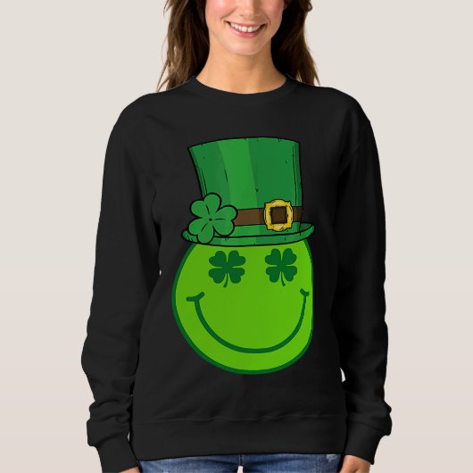 Cute Happy Face Leprechaun  St Patricks Day Irish  Trui (Voorkant)